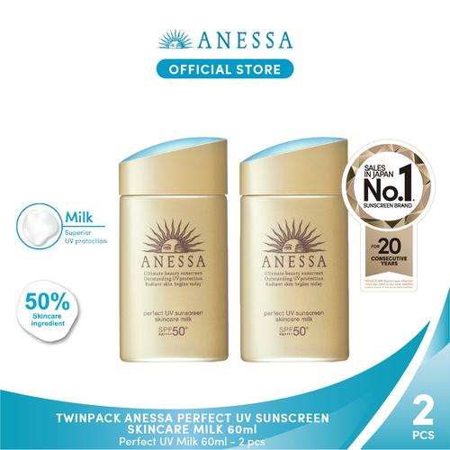 Gambar Anessa - Twinpack Perfect UV Sunscreen Skin Care Milk 60 dari Anessa Official Store Kota Tangerang Tokopedia