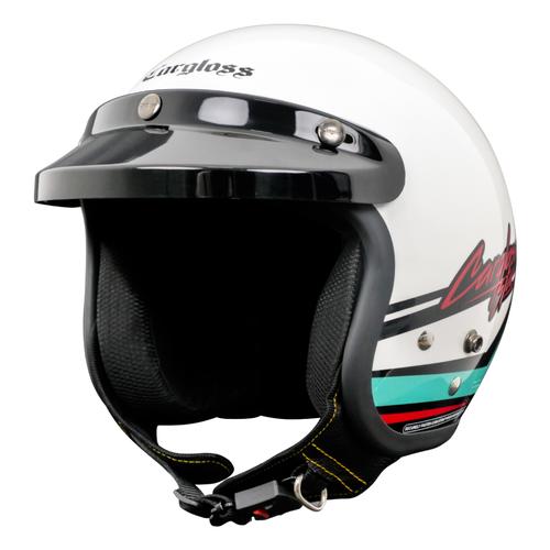 Promo Helm Cargloss Starline CFM Retro Half Face Starline White Glossy L Kab. Bogor