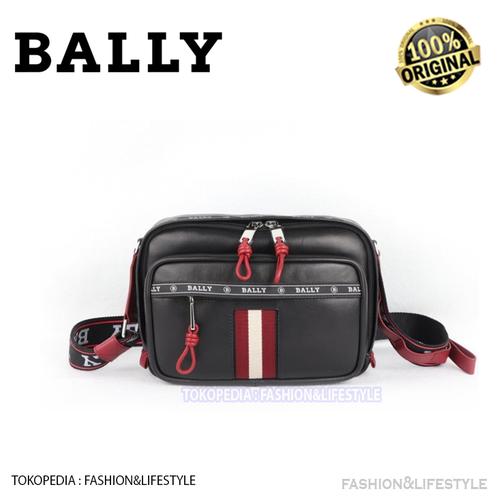 Jual Bally Men Hobs Leather CrossBody Bag In Black 100 ORIGINAL BALLY