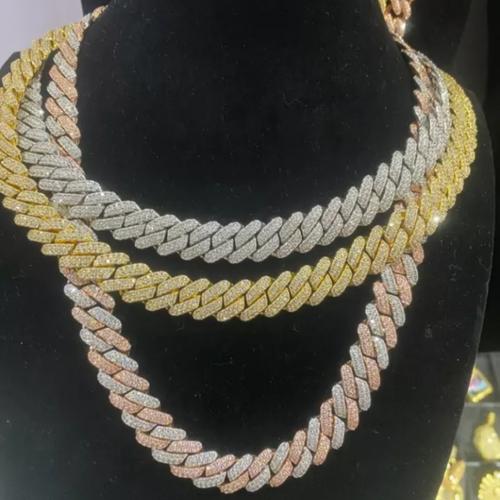 Jual 14mm iced out cuban link chain 