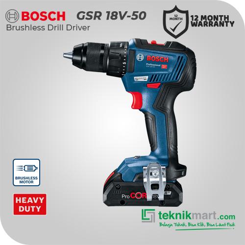 Promo Bosch GSR 18V50 18Volt Brushless Drill Driver / Bor Obeng
