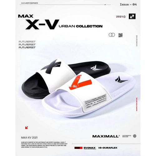 Gambar Sandal Slide Maximall X-V Black / White Series - 39 dari MaximallFootwear Kota Bandung Tokopedia