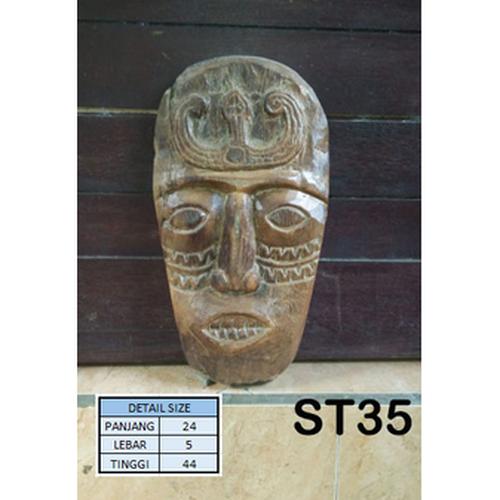 Gambar TOPENG KAYU | HIASAN DINDING | TOPENG ANTIK | DEKORASI | ST 35 dari cvmaya Kota Semarang Tokopedia