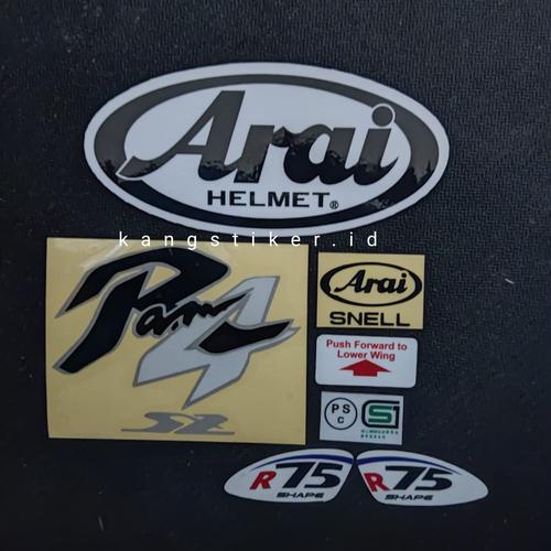 Gambar STIKER ARAI SET RAM4(BISA UNTUK TSR (arai 1pcs) - snellHitam dari kangstiker id Kab. Bandung Barat Tokopedia