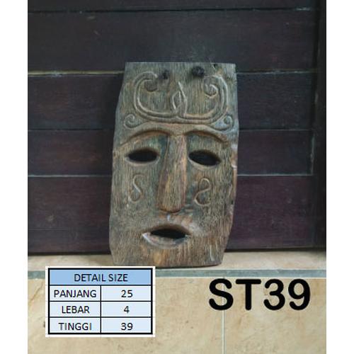 Gambar TOPENG KAYU | HIASAN DINDING | TOPENG ANTIK | DEKORASI | ST 39 dari cvmaya Kota Semarang Tokopedia