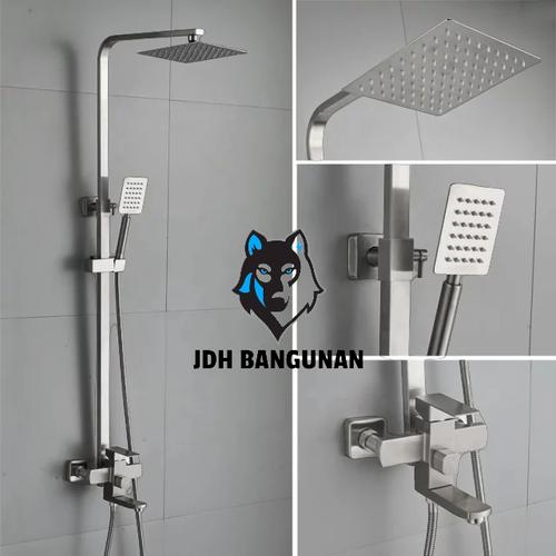 Promo SHOWER COLOUM SET MINIMALIS PANAS DINGIN STAINLES GARANSI 1 TAHUN