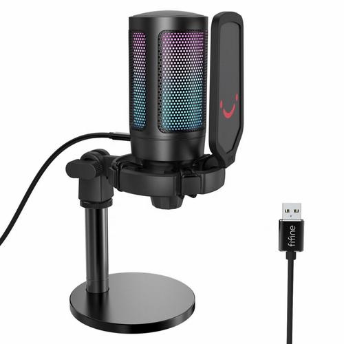 Jual Fifine A6 Ampligame USB Condenser Gaming Microphone with RGB