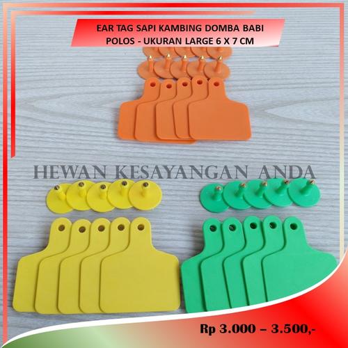 Jual ear tag eartag polos Large 6x7cm untuk babi sapi kerbau kuda ...