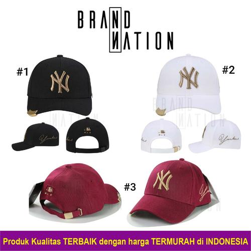 NY MLB Gold Metal Plat Baseball Cap 