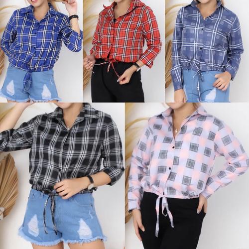 Jual Kemeja Kerlita Plaid kemeja kotak wanita best seller - Navy - Kota  Surabaya - Diltha_shop | Tokopedia
