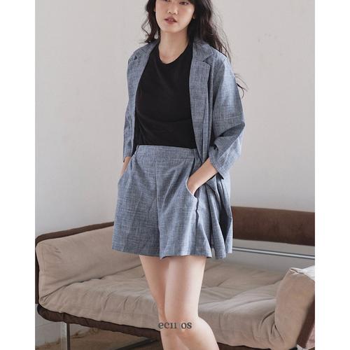 Gambar ECINOS: Oversized Blazer Set - Blue dari ecinos Jakarta Utara Tokopedia