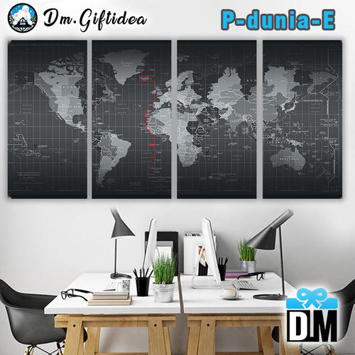 Jual Hiasan Dinding Wall Decor Desain Peta Dunia World Map Minimalis ...