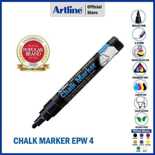 Jual SPIDOL ARTLINE CHALK MARKER NON PERMANENT EPW4 White Jakarta