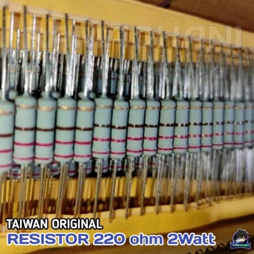 Jual Resistor 220 ohm 2w TAIWAN ORIGINAL R 220R 2 watt - Kab ...
