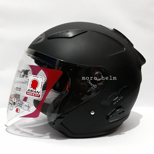 Jual HELM KYT GALAXY SLIDE FLAT R DOUBLE VISOR FLAT SOLID BLACK DOFF