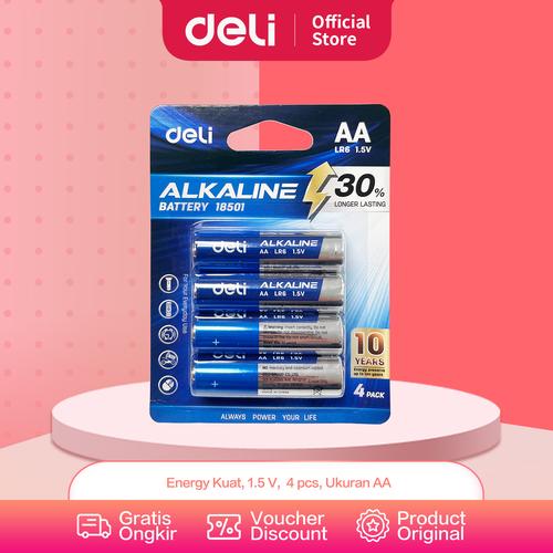 Gambar Deli Battery / Baterai AA / AAA Isi 2 Isi 4pcs Dengan Kotak E1850X - AA, 4 pcs dari Deli Stationery Kab. Tangerang Tokopedia