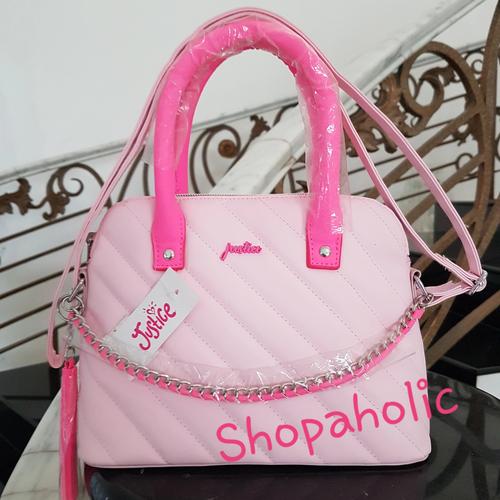 Jual Tas Justice Original Pink quilted 
