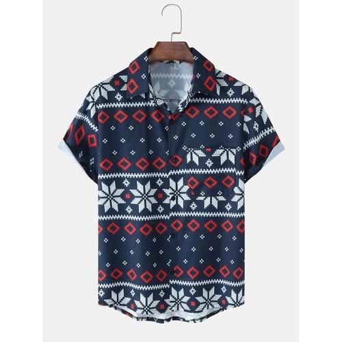 Jual Kemeja Christmas Snow Geometric 