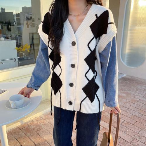 Jaket Wanita Import Combi Knit Denim 