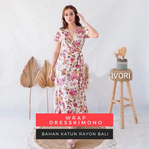 Jual Wrap Dress Kimono Wanita - Kimono 