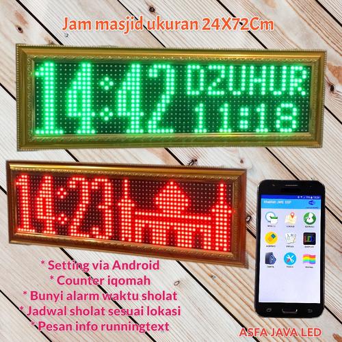 Jual Jam masjid + jam digital + jam sholat + jws + ukuran 24X72cm Kota Blitar ASFA JAVA LED