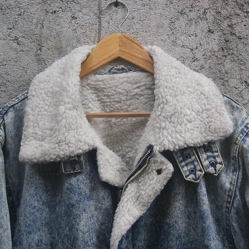 sherpa collar denim jacket