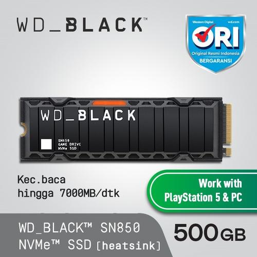 Gambar SSD WD Black SN850 500GB with HEATSINK - SSD M.2 NVMe PCIe HEATSINK dari WD Official Store Jakarta Barat Tokopedia