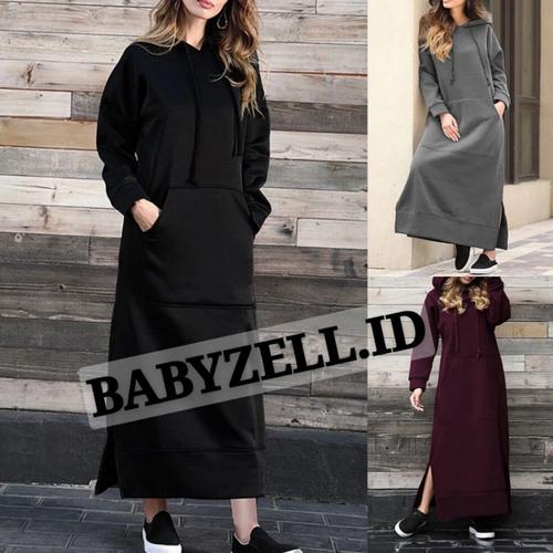 Jual LONG SLEEVE HOODED DRESS 