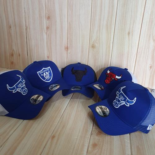 Jual topi baseball jaring trucker biru 