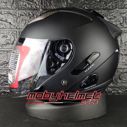 Jual Helm KYT Galaxy Slide Black Matt Hitam Doff Solid M Kab