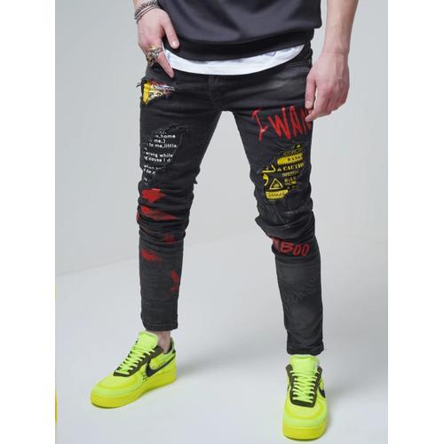 Jual Denim Paint Custom Ripped pants 