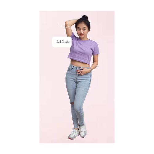 Crop Top Kaos Wanita Crop Tee - Hitam 