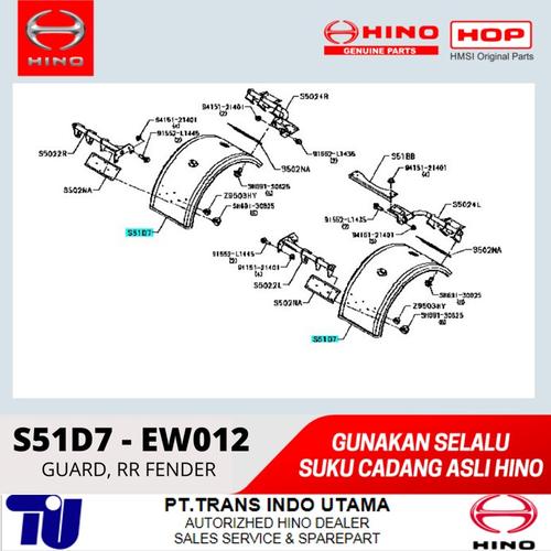 Gambar GUARD RR FENDER HINO FM 350 TH S51D7EW012 dari HINO TRANS INDO UTAMA Kota Medan Tokopedia
