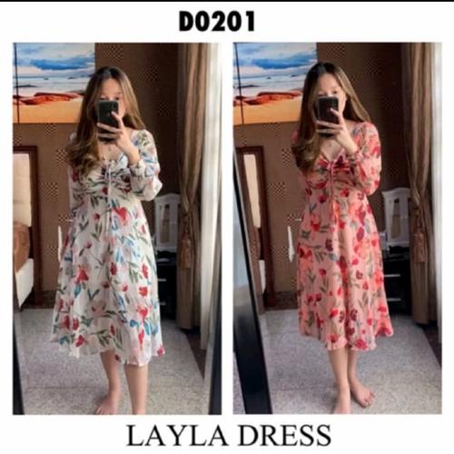 Jual LAYLA KOREAN FLORAL VINTAGE MIDI 