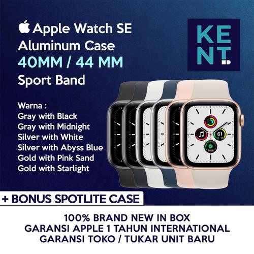 Jual New Apple Watch SE 2020 40mm/ 44mm Aluminum Case Sport Band GPS - 40mm,  Silver AbysBlue - Jakarta Barat - KENT ID | Tokopedia