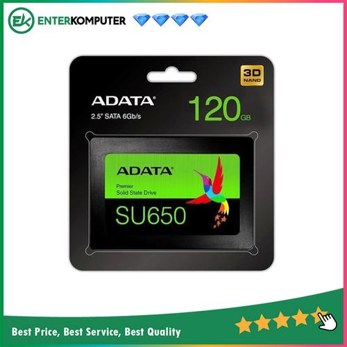Gambar ADATA SSD SU650 120GB SATA III ( R/W Up to 520 / 450MB/s ) dari Enter Komputer Official Jakarta Pusat Tokopedia