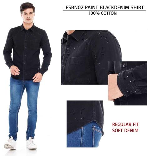 Promo FN Denim Black Shirt Bigsize 