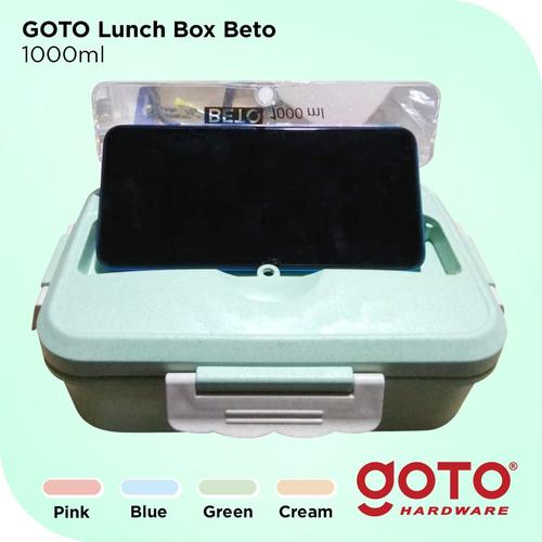 Gambar Goto Beto Kotak Tempat Makan Lunch Box Set Free Sendok Garpu - Biru dari GOTO Hardware Kota Tangerang Tokopedia