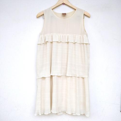 Jual Broken White Ruffle Midi Dress 