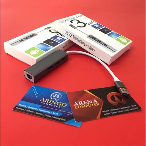 Gambar Accessories General USB LAN + USB HUB 3 PORT dari ArinGoComputer Kota Samarinda Tokopedia