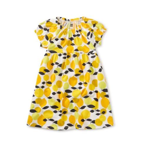 Jual BAJU DRESS TEA LEMON YELLOW WHITE 