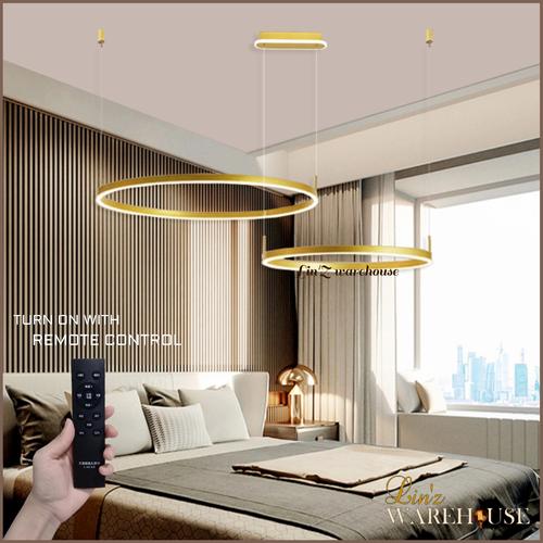 Jual Lampu gantung MODERN LED 2 RINGS WITH REMOTE pendant light