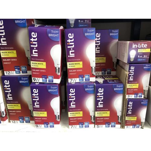 Jual Lampu LED Bulb inLite INB007 3W / 5W / 7W / 9W / 12W / 15W Warm ...