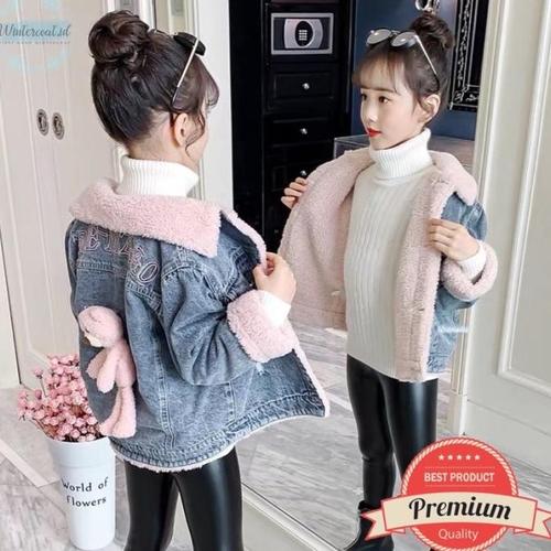 Jual DENIM KIDS WINTER JACKET INNER FUR 