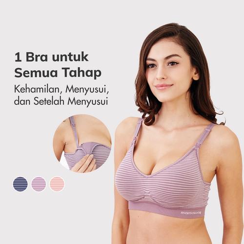 Gambar Mamaway Bra Hamil & Menyusui Second Skin - Navy White,S dari Mamaway Indonesia Jakarta Utara Tokopedia