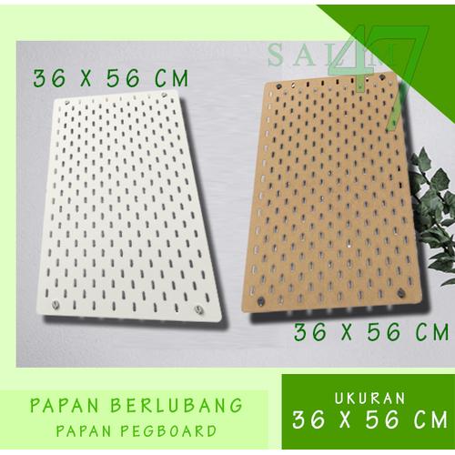 Jual Papan berlubang / papan pegboard 36x56 cm / papan dinding
