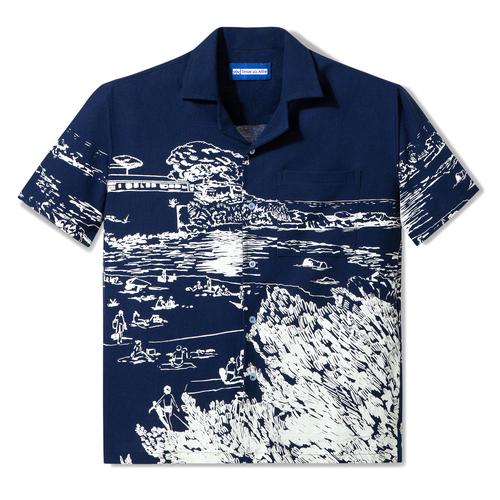 Gambar Kemeja Print Tenue de Attire - Colette Blue Shirt dari TenuedeAttire Jakarta Utara Tokopedia