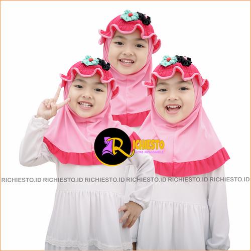 Gambar KERUDUNG BAYI TOPI BUNGA 2/HIJAB ANAK INSTAN - Hitam dari RICHIESTO ID Kab. Bandung Tokopedia