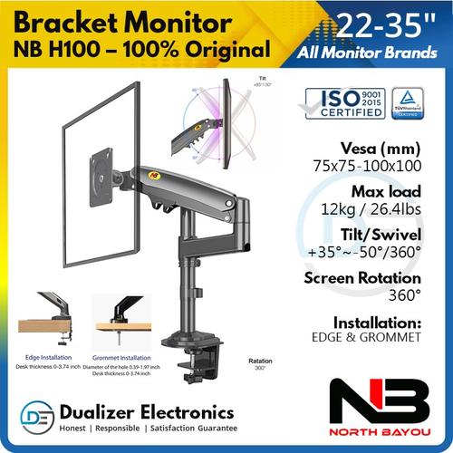 Promo Bracket TV Monitor 22 24 32 34 35 Inch North Bayou NB H100 Gas