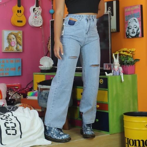 Celana Jeans Wanita RIPPED WIDE LEG 